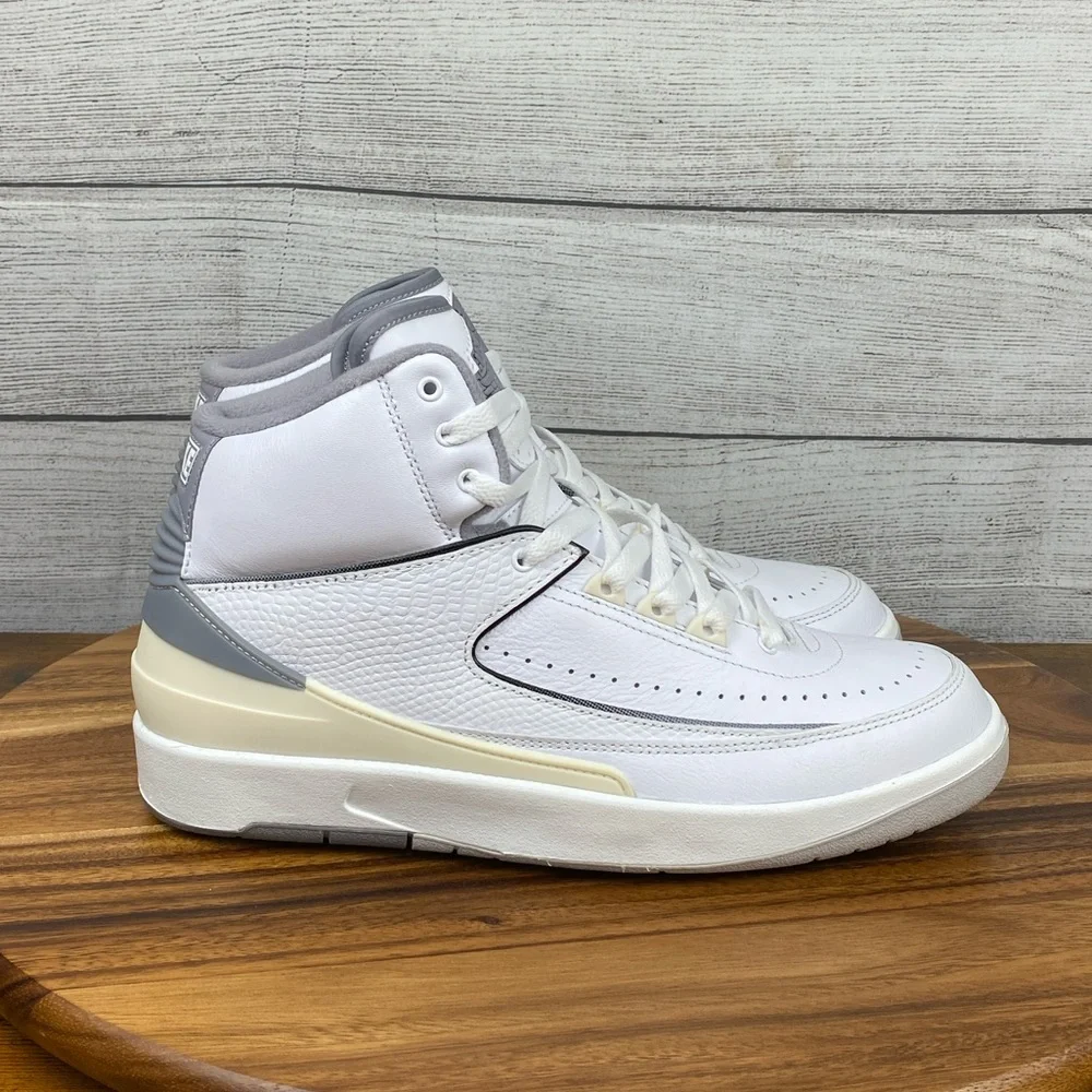 Nike Air Jordan 2 Retro White Cement Grey Men’s Shoes DR8884-100 Sneaker Size 9